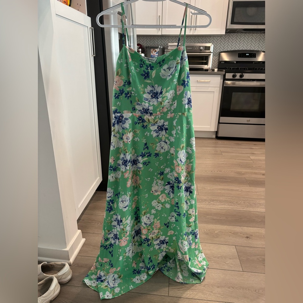 Green Floral Midi Dress